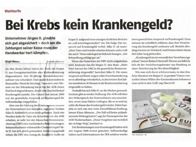 Bei Krebs kein Krankengeld  