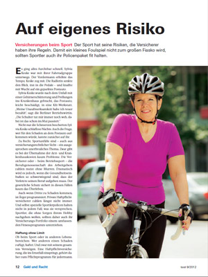 Auf eigenes Risiko, Versicherungen beim Sport  