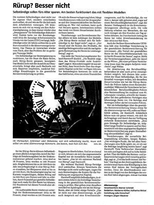 Rürup? Besser nicht  