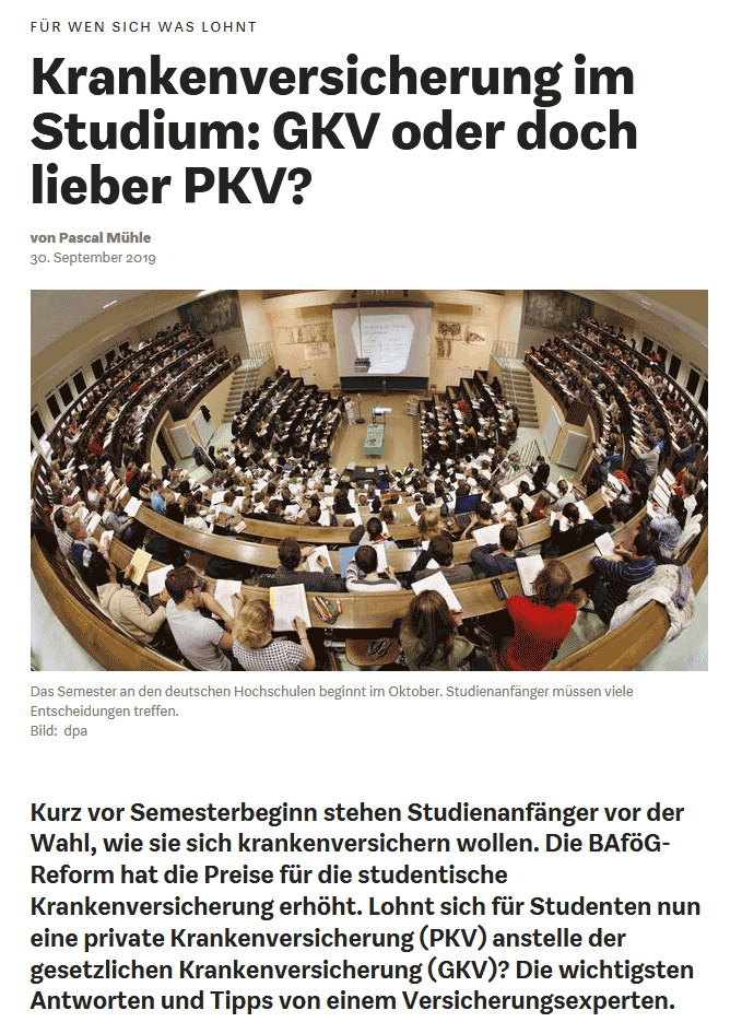 Wi-Wo - Krankenversicherung im Studium  